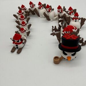 3D printed Snowman ⛄️ dragon 19” Fidget Toy Fun Collectible Stress Re…